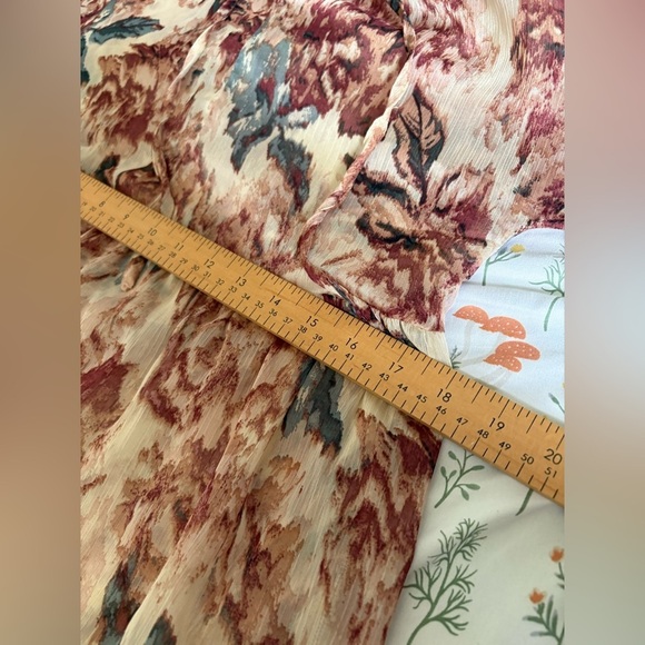 Black Tape floral chiffon balloon sleeve sheer dress small oversized - Picture 5 of 9